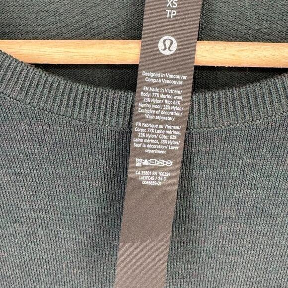 Lululemon New Venture Crewneck Sweater Mens Sz XS Heathered Storm Teal Green - Picture 6 of 6
